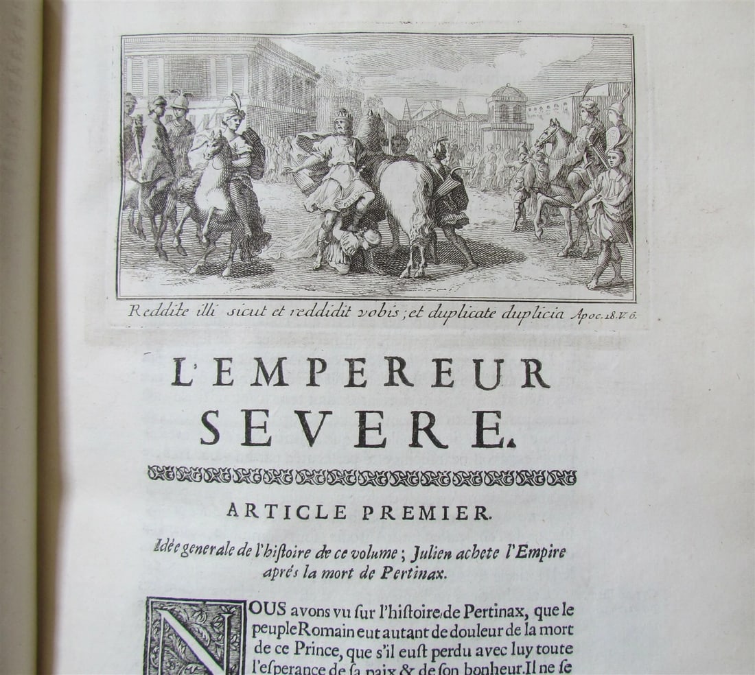 1732 6 VOLUMES HISTORY of EMPERORS & PRINCES VELLUM BINDINGS in FRENCH antique - 8