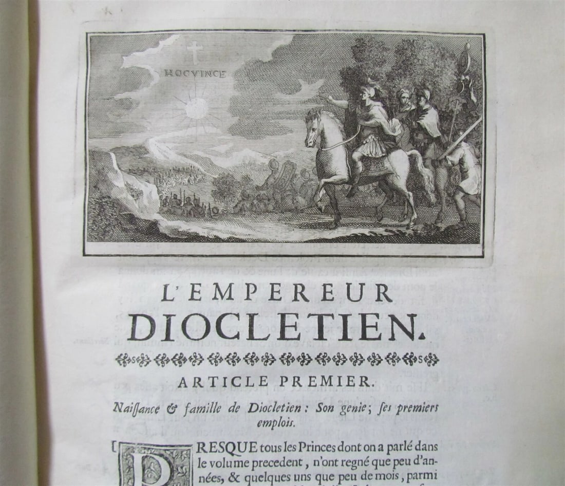 1732 6 VOLUMES HISTORY of EMPERORS & PRINCES VELLUM BINDINGS in FRENCH antique - 9