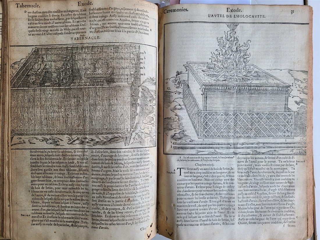 1550 BIBLE in FRENCH LOUVAIN ILLUSTRATED 16th CENTURY antique FOLIO rare - 10