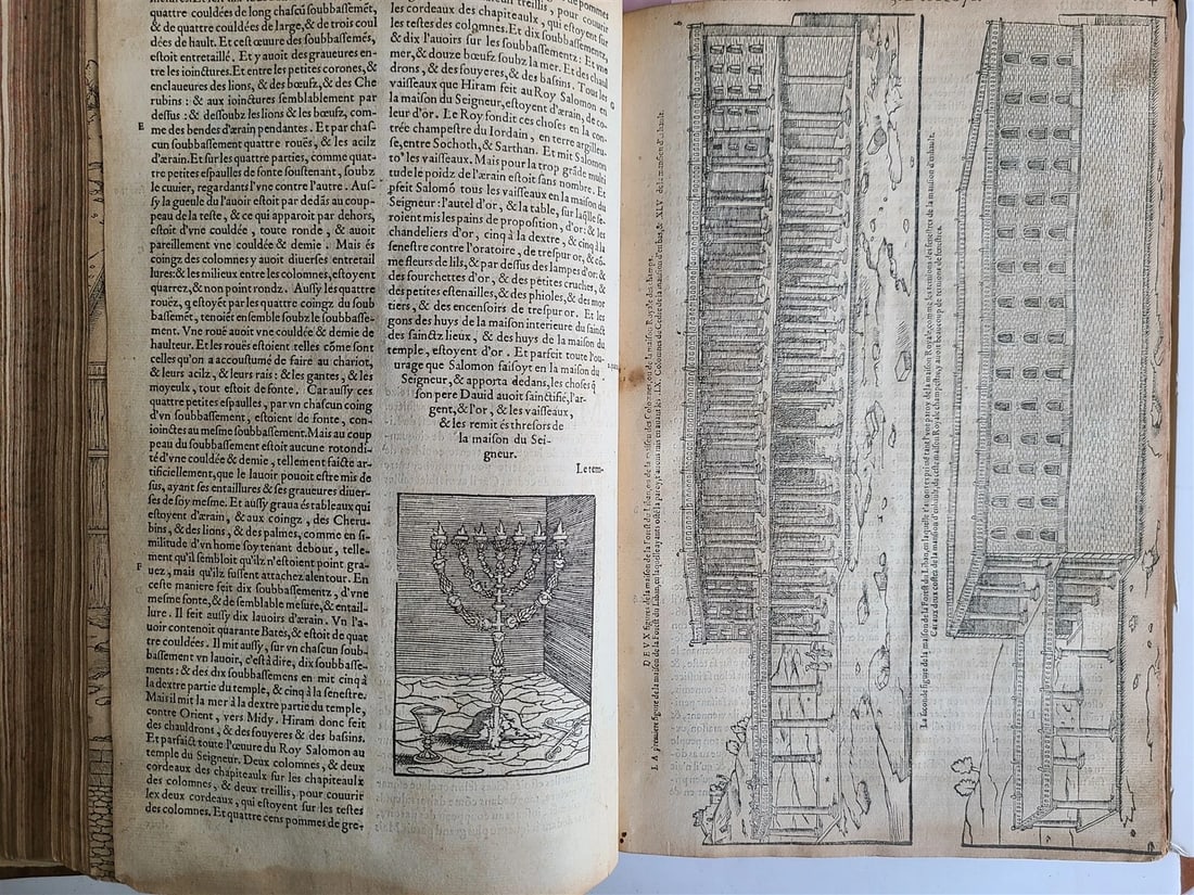 1550 BIBLE in FRENCH LOUVAIN ILLUSTRATED 16th CENTURY antique FOLIO rare - 17