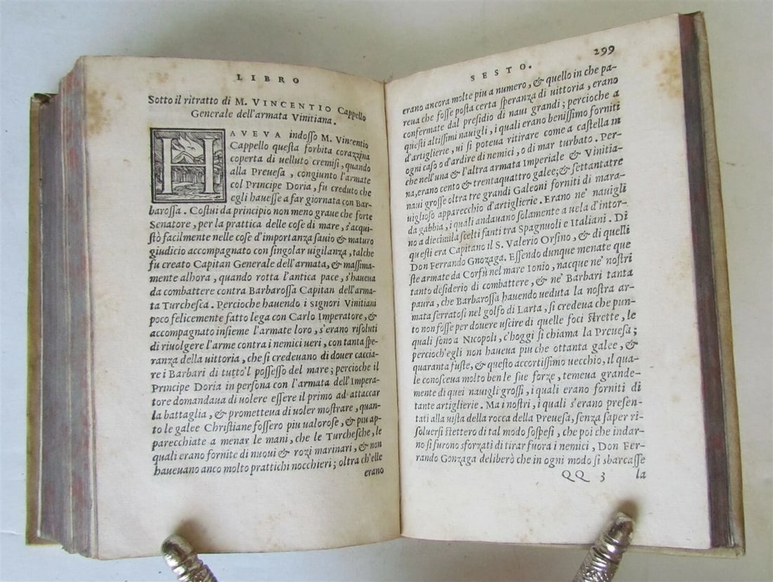 1557 MILITARY LEADERS BIOGRAPHIES antique by PAOLO GIOVIO VELLUM BOUND RARE - 9