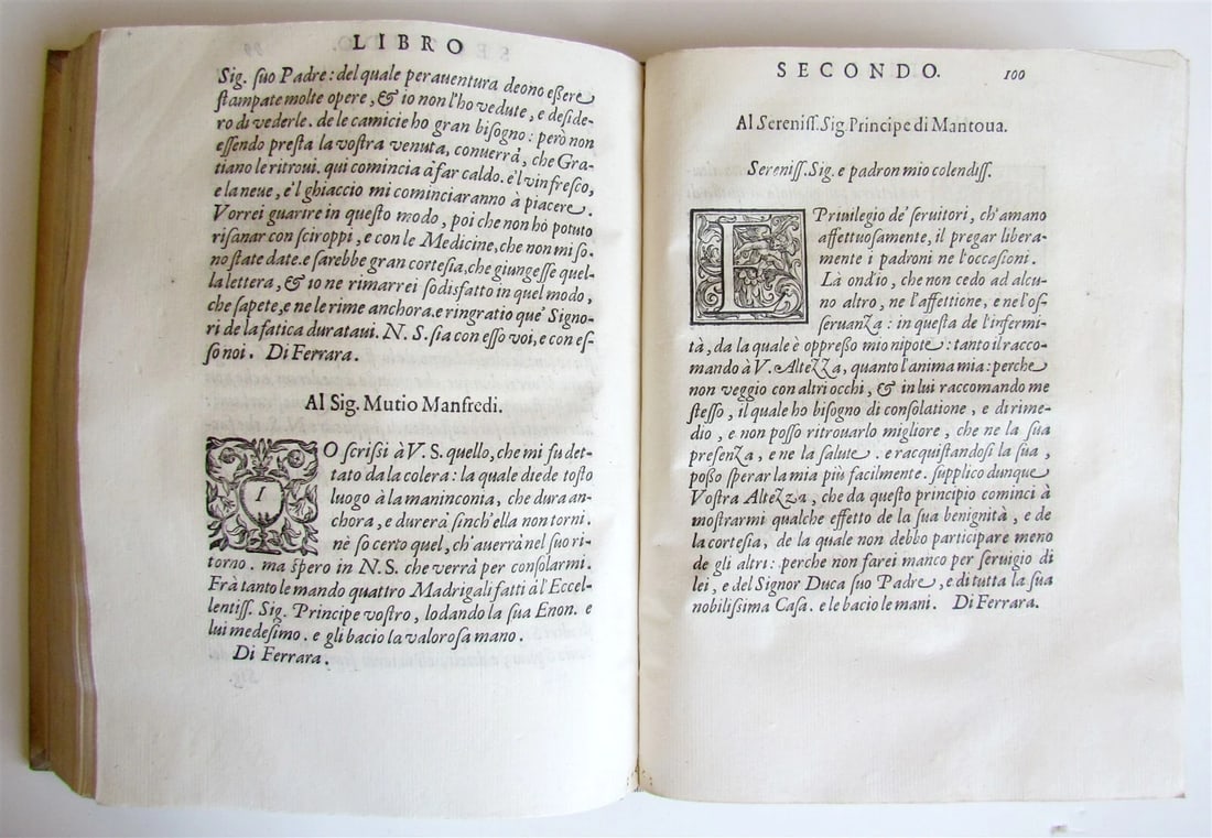 1588 Delle lettere familiari del sig. TORQUATO TASSO antique vellum 16th century - 10