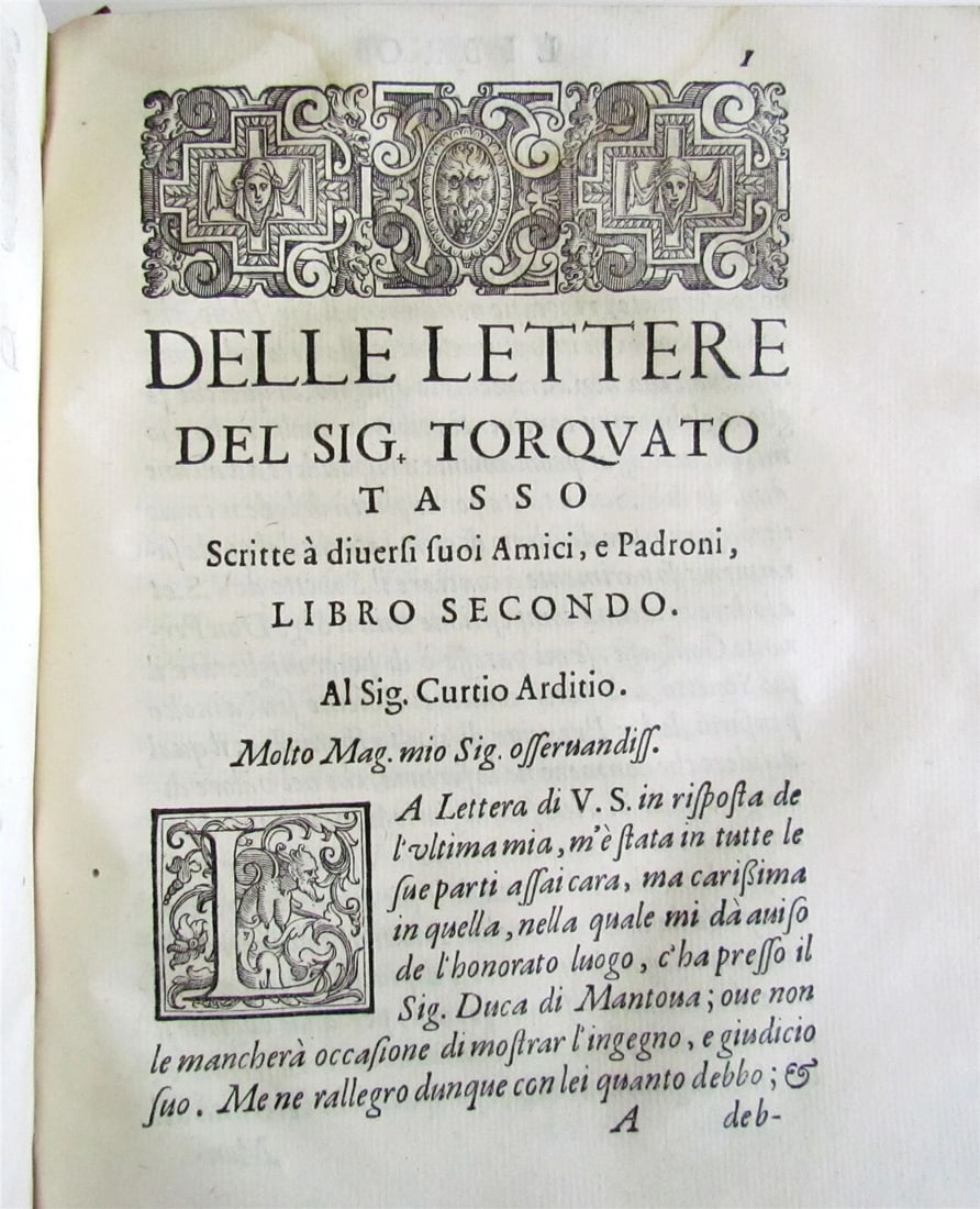 1588 Delle lettere familiari del sig. TORQUATO TASSO antique vellum 16th century - 13