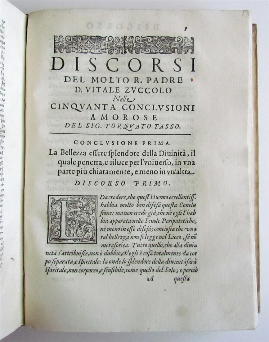 1588 Delle lettere familiari del sig. TORQUATO TASSO antique vellum 16th century - 14