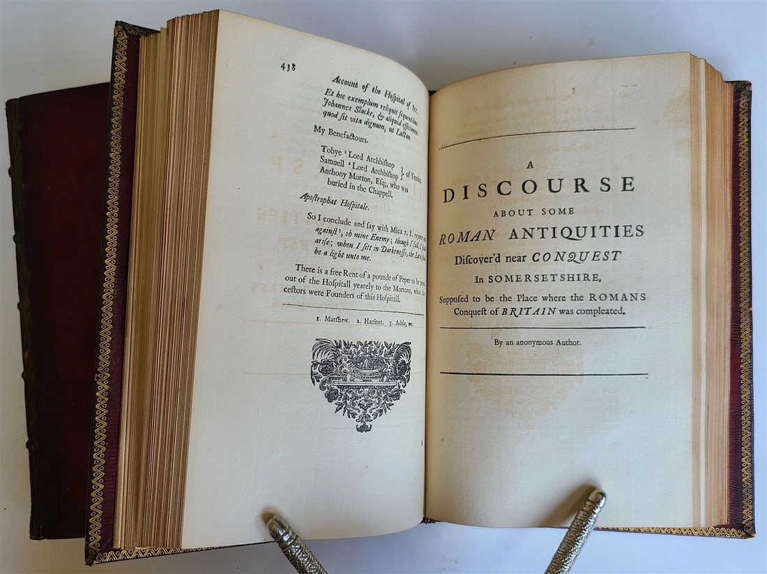 1725 PETER LANGTOFT'S CHRONICLE antique 2 VOLUMES in ENGLISH rare THOMAS HEARNE - 8