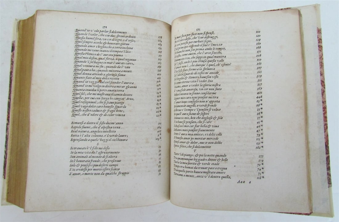 1582 POETRY by PETRARCH antique VELLUM BOUND book LE RIME DEL PETRARCA - 10