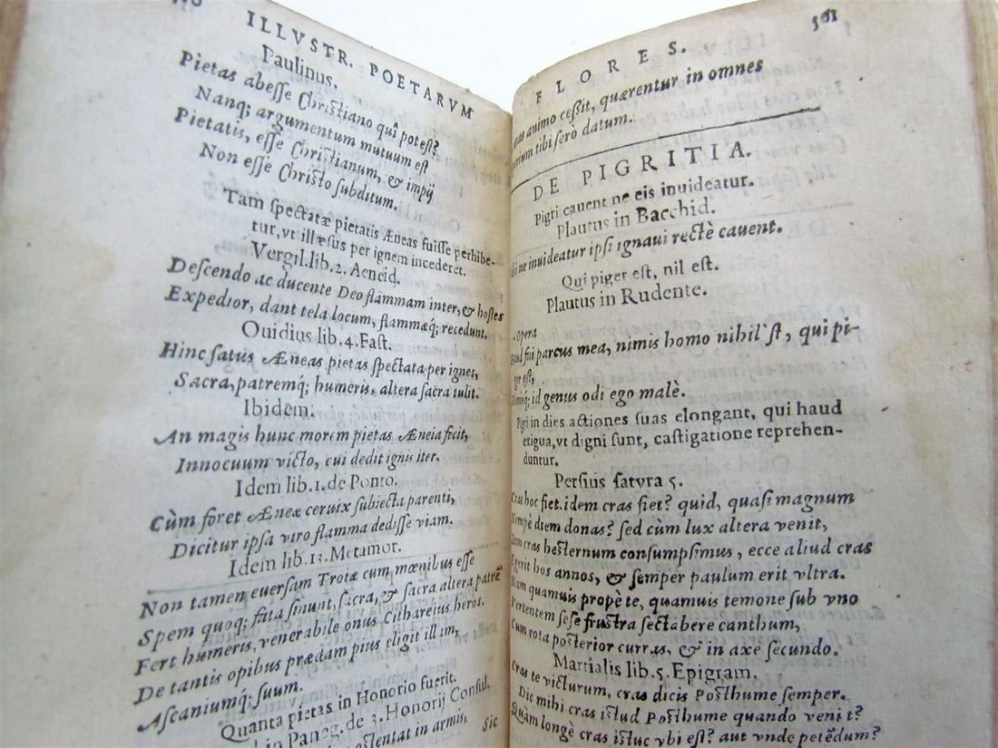 1559 ANTHOLOGY OF LATIN POETS antique ILLUSTRIUM POETARUM FLORES 16th CENTURY - 7