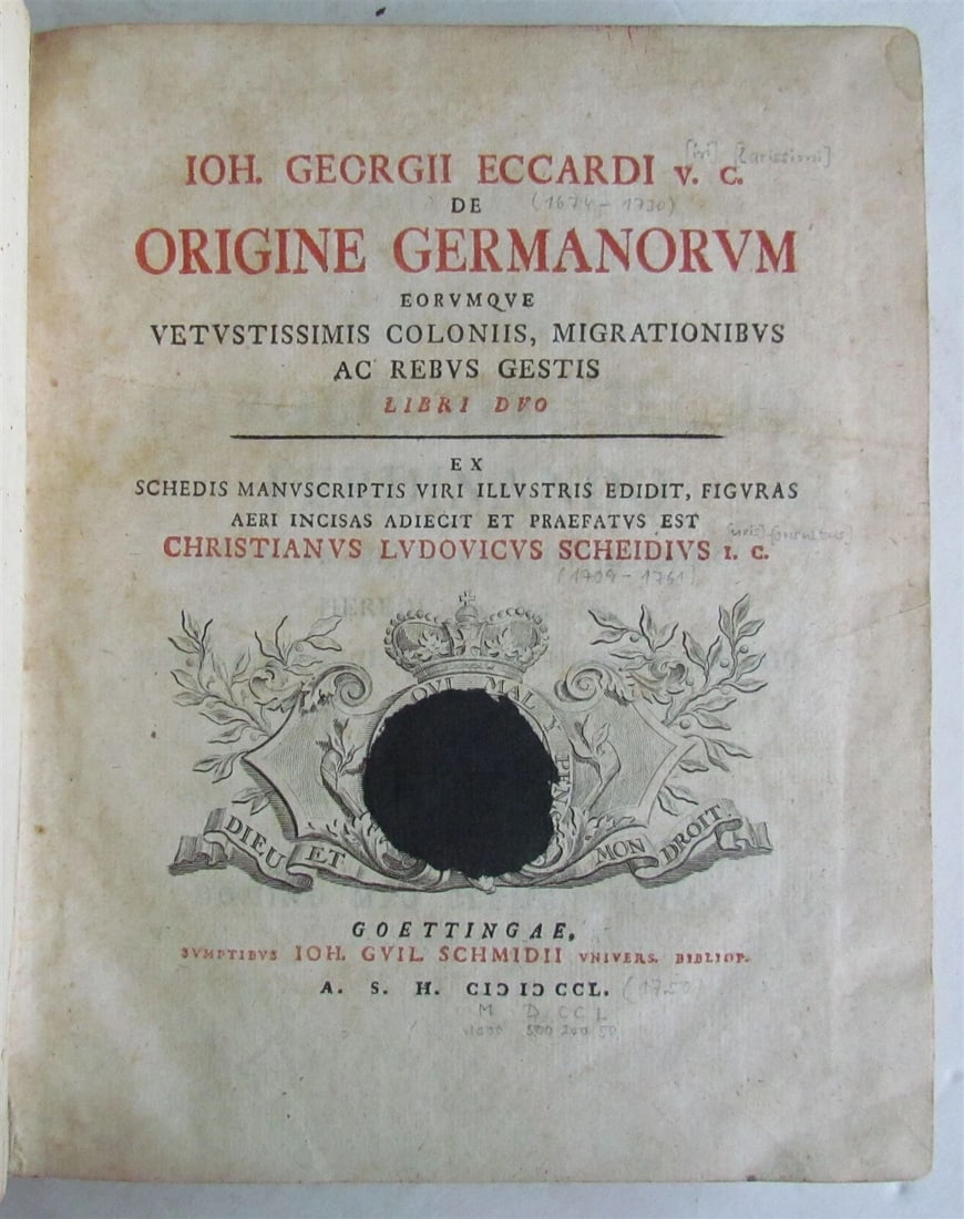 1750 GERMAN HISTORY ILLUSTRATED antique De origine Germanorum eorumque vetustis - 3