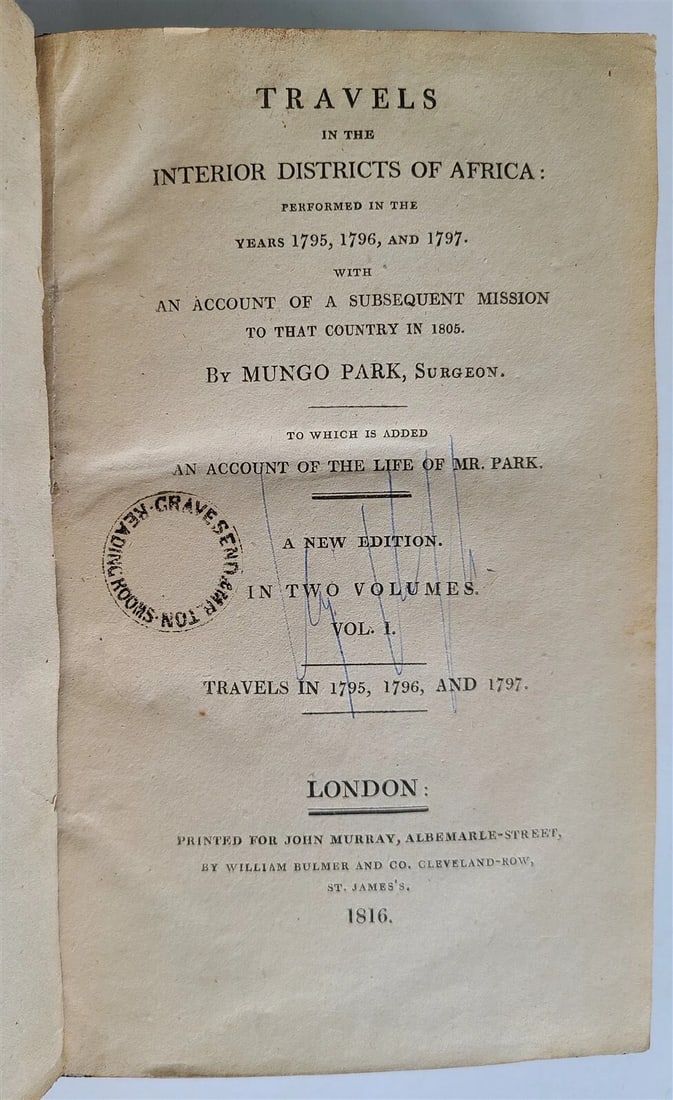 1800 MUNGO PARK TRAVELS to AFRICA 2 VOLS w/ MAP antique in ENGLISH - 5
