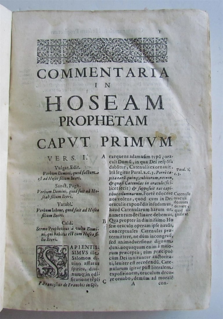 1643 Salvator mysticus BIBLE COMMENTARY on TANAKH HOSEA PROPHET antique 2 VOLS - 11