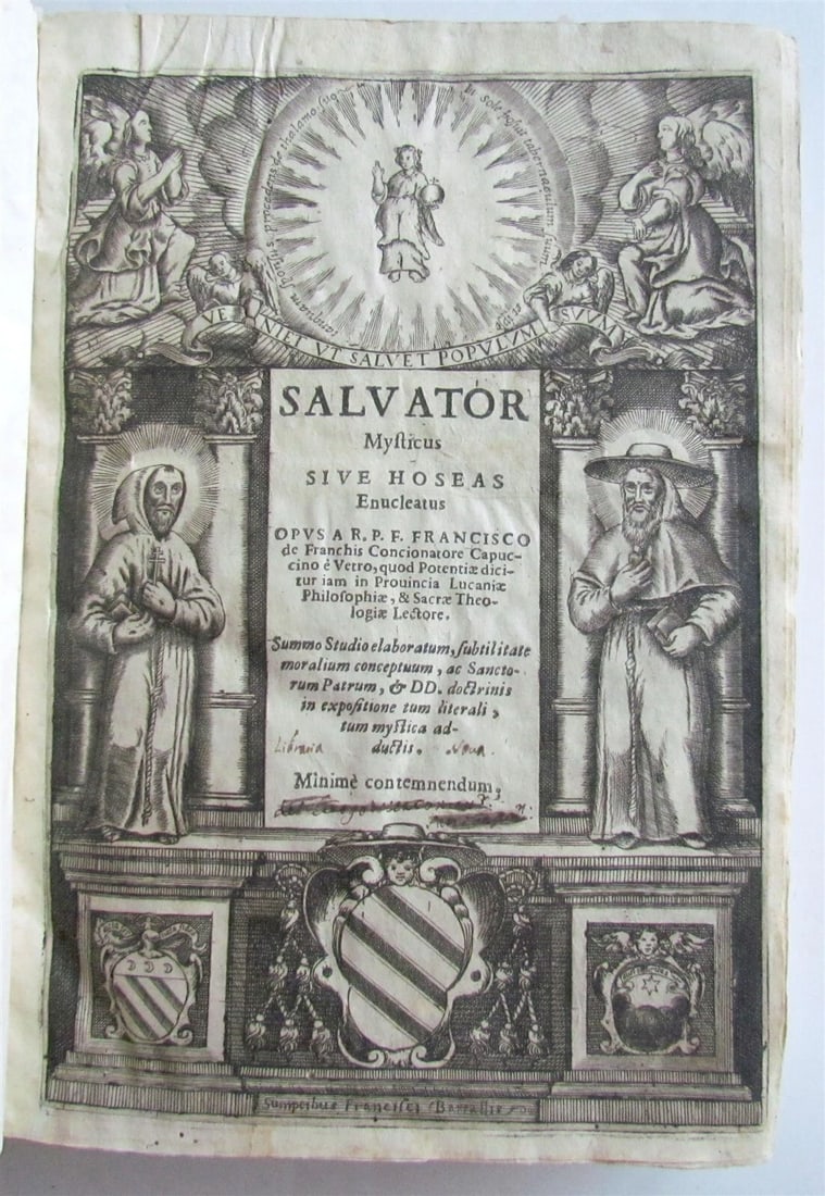 1643 Salvator mysticus BIBLE COMMENTARY on TANAKH HOSEA PROPHET antique 2 VOLS - 3