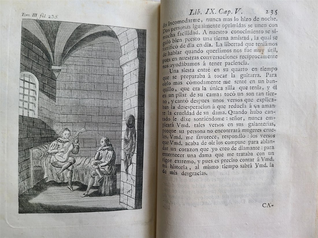 1787-1789 ADVENTURES of GIL BLASS 4 VOLUMES ILLUSTRATED antique in SPANISH - 10