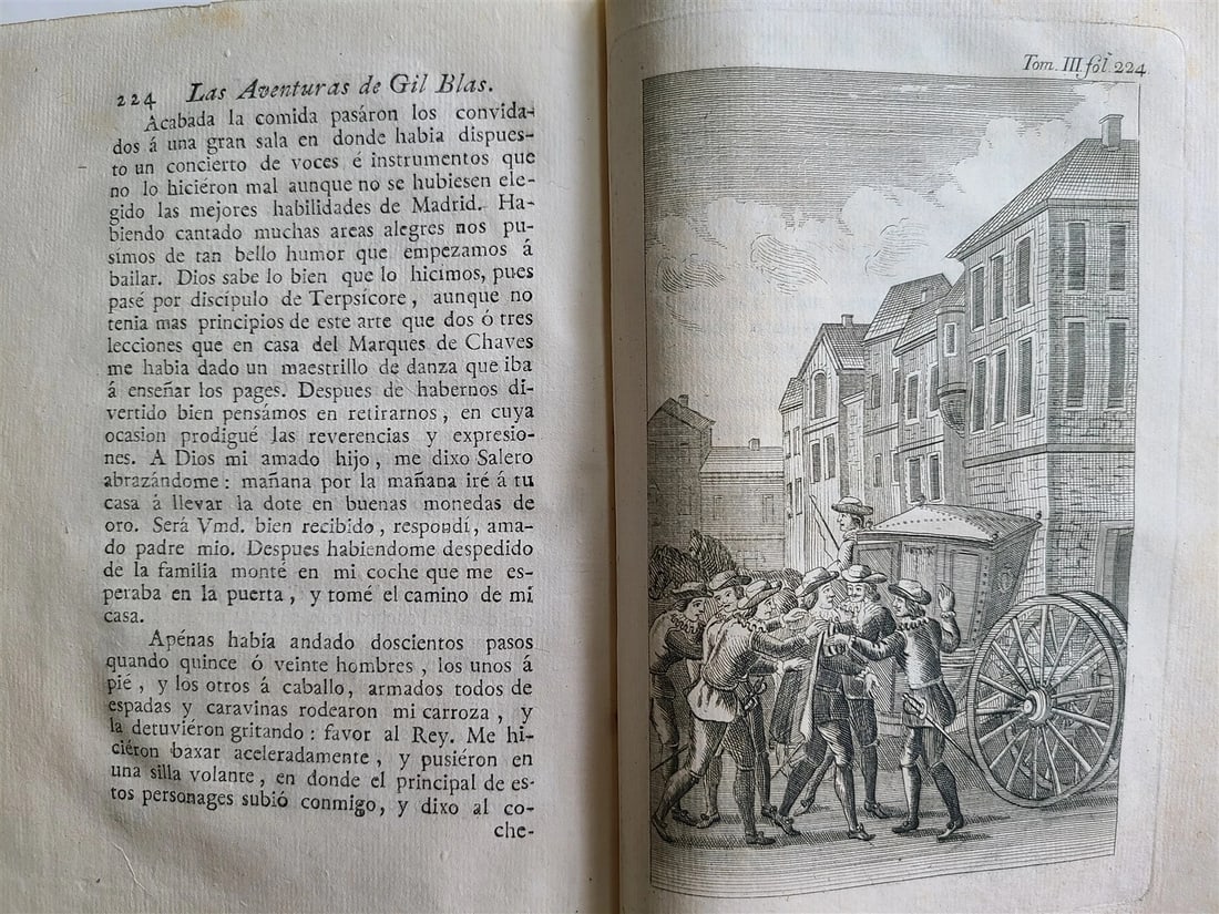 1787-1789 ADVENTURES of GIL BLASS 4 VOLUMES ILLUSTRATED antique in SPANISH - 11