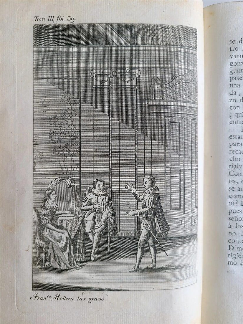 1787-1789 ADVENTURES of GIL BLASS 4 VOLUMES ILLUSTRATED antique in SPANISH - 13