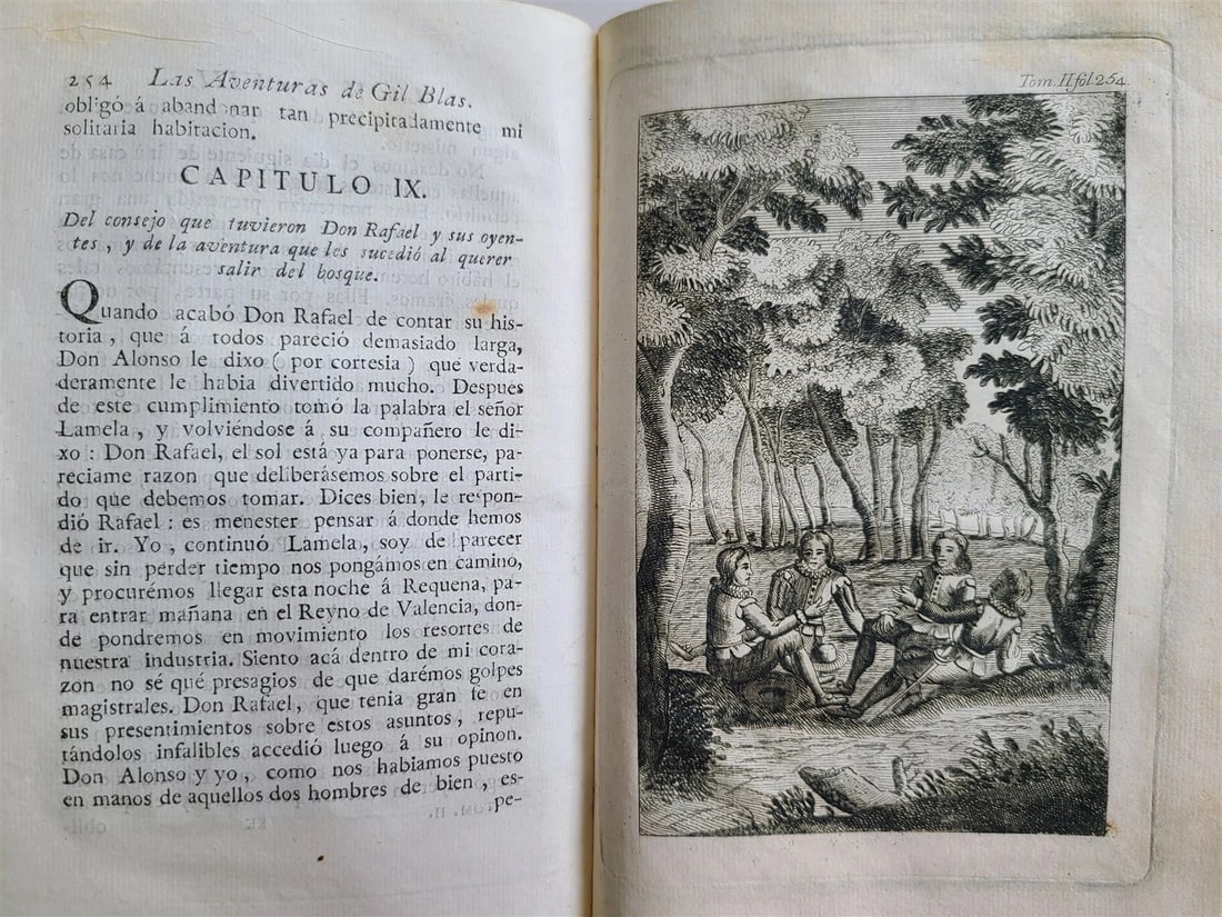 1787-1789 ADVENTURES of GIL BLASS 4 VOLUMES ILLUSTRATED antique in SPANISH - 15
