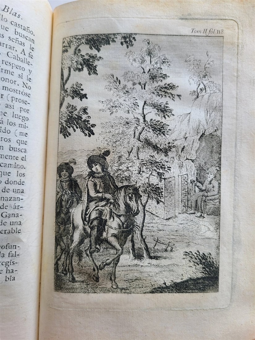 1787-1789 ADVENTURES of GIL BLASS 4 VOLUMES ILLUSTRATED antique in SPANISH - 16