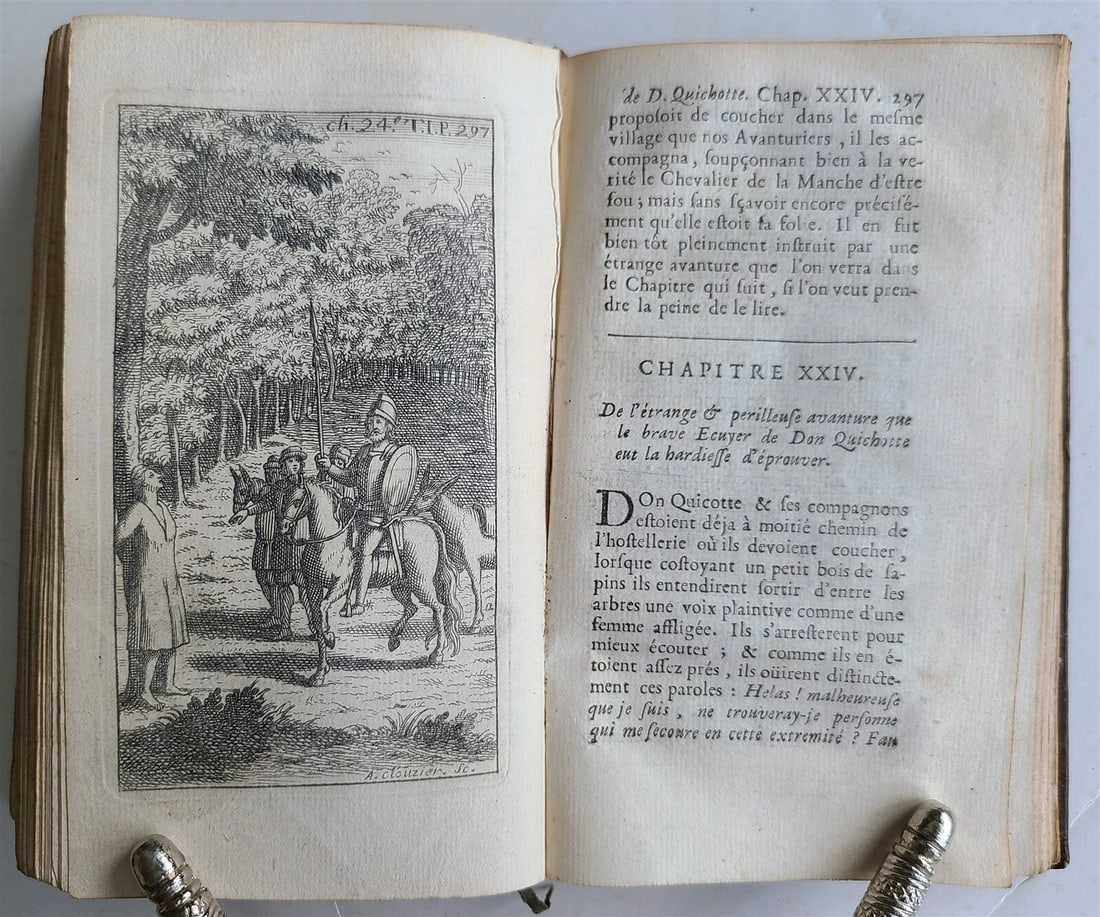 1716 DON QUIXOTE DE LA MANCHE 2 VOLS antique ILLUSTRATED RARE FRENCH EDITION - 10