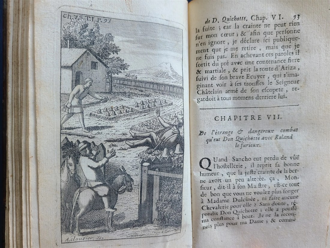 1716 DON QUIXOTE DE LA MANCHE 2 VOLS antique ILLUSTRATED RARE FRENCH EDITION - 13