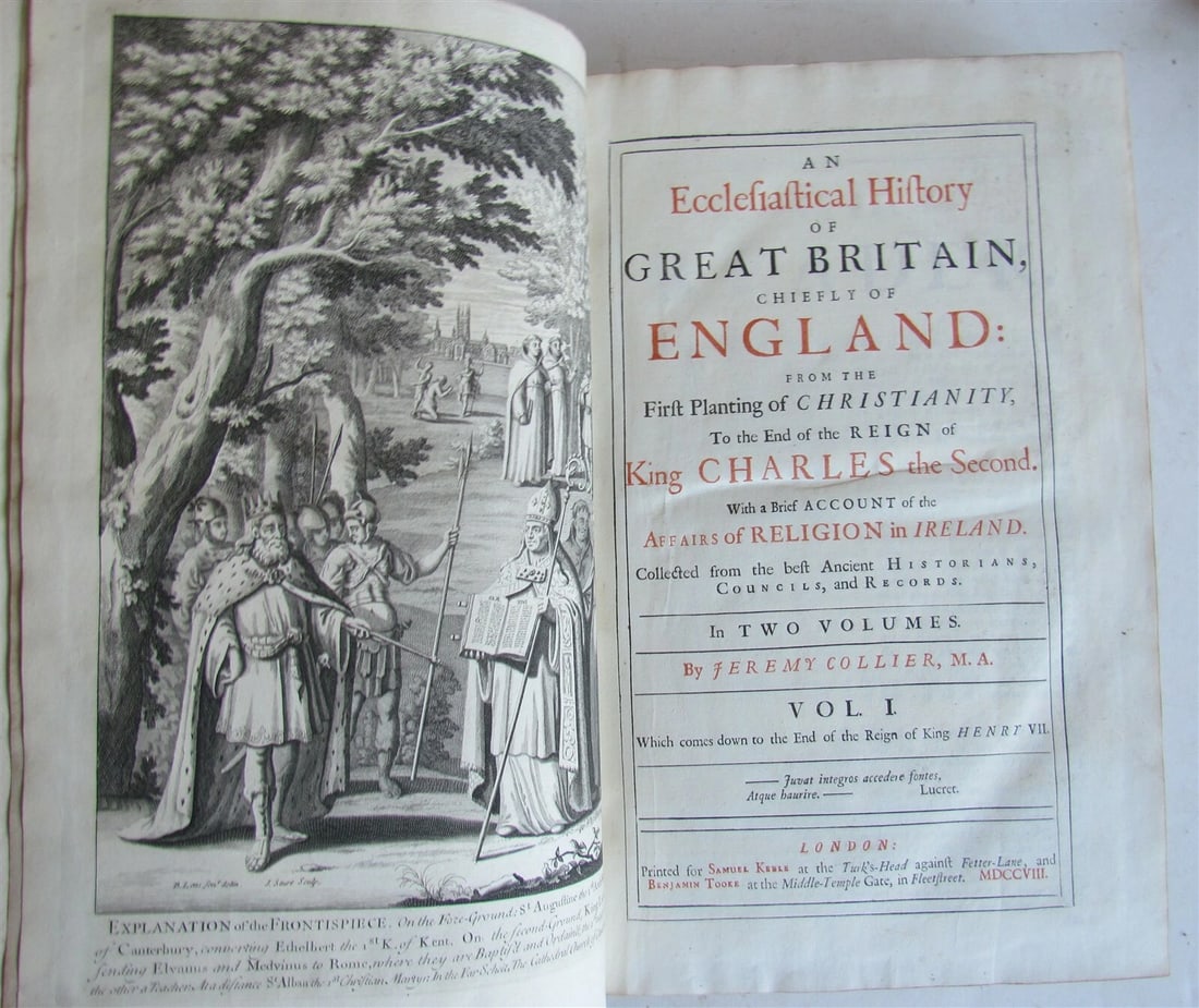 1714 2 FOLIO vols Ecclesiastical history of Great Britain antique in ENGLISH - 7