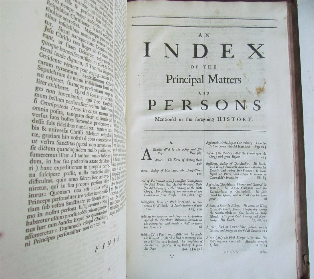 1714 2 FOLIO vols Ecclesiastical history of Great Britain antique in ENGLISH - 8