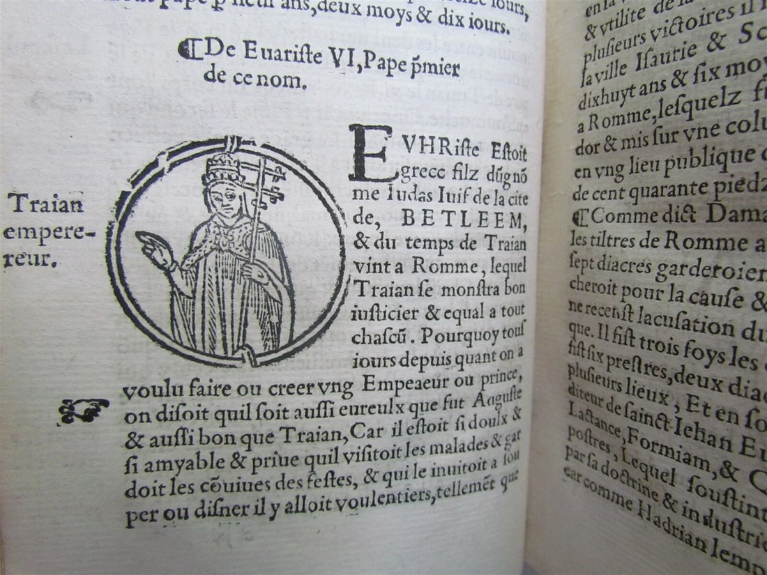 1544 ILLUSTRATED PAPAL CHRONICLE ANTIQUE Platina’s Vitae pontificum VELLUM BOUND - 10