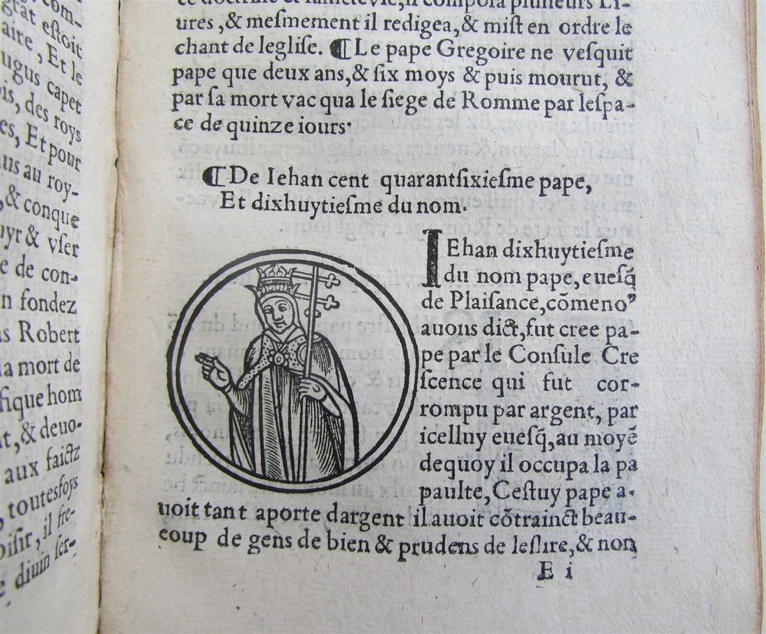 1544 ILLUSTRATED PAPAL CHRONICLE ANTIQUE Platina’s Vitae pontificum VELLUM BOUND - 11
