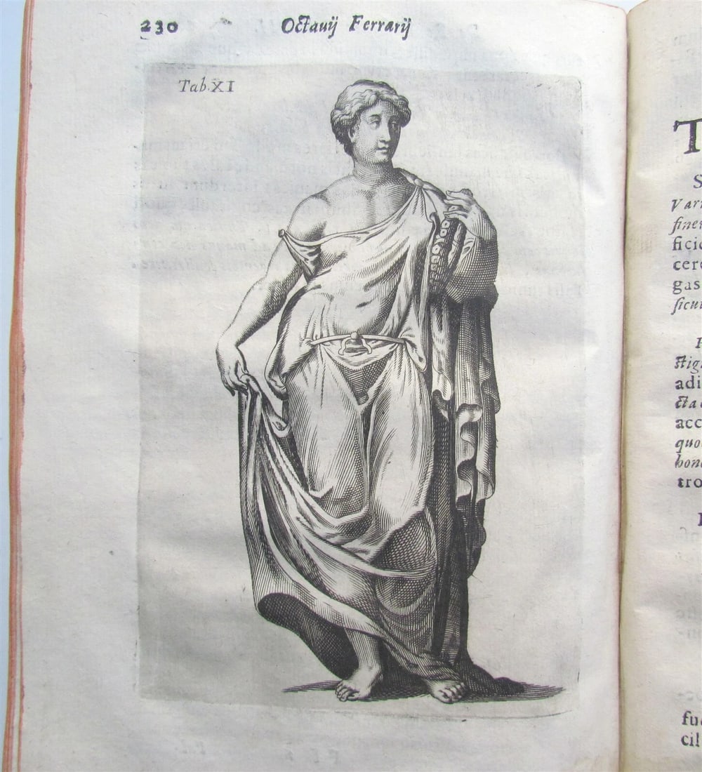 1654 ROMAN CLOTHING STUDY Ferrarius Octavius ILLUSTRATED VELLUM BINDING antique - 8