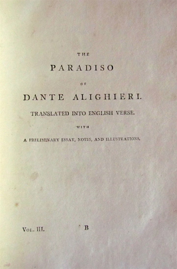 1802 DIVINA COMMEDIA of Dante Alighieri 1st ENGLISH EDITION antique 3 VOLUMES - 9