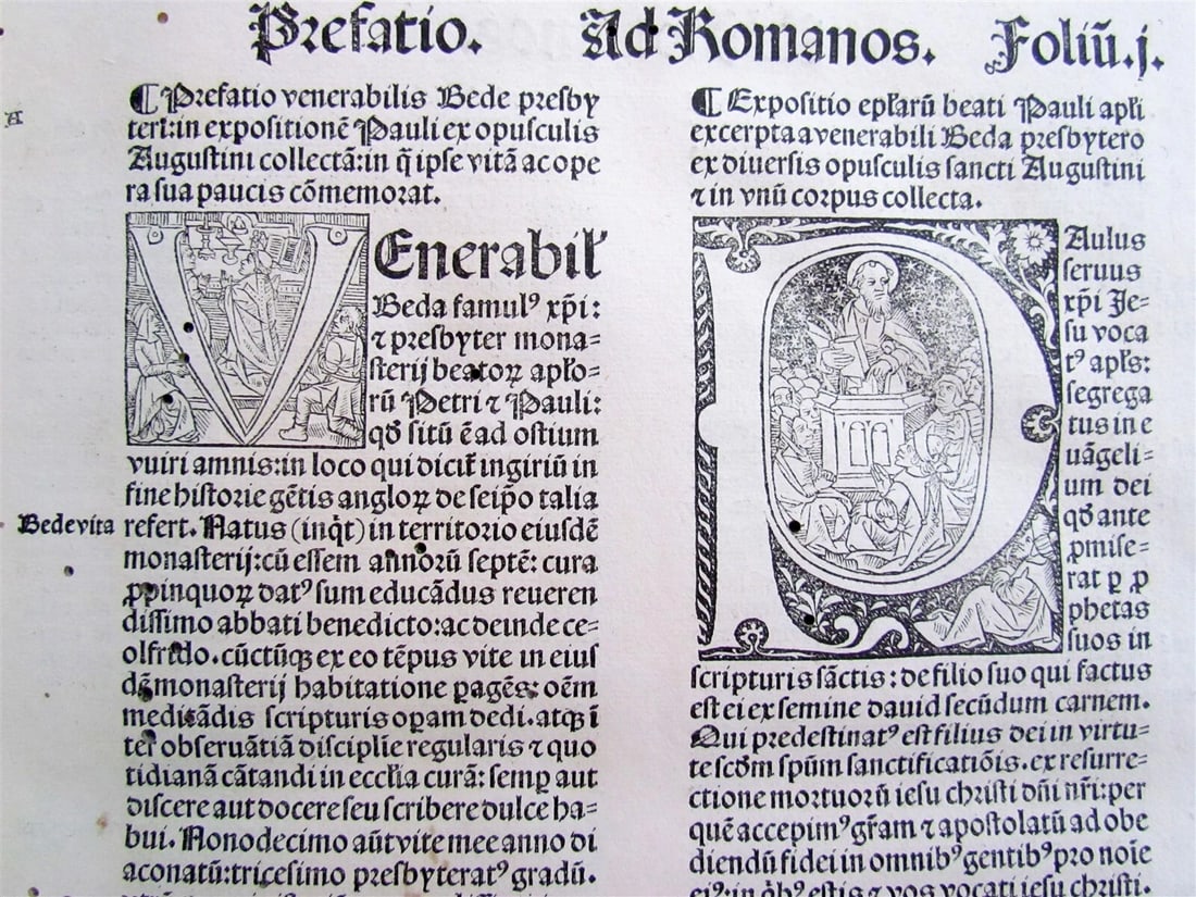 1499 INCUNABULA FOLIO antique Sacred letters of St.Paul interpretation INCUNABLE - 6