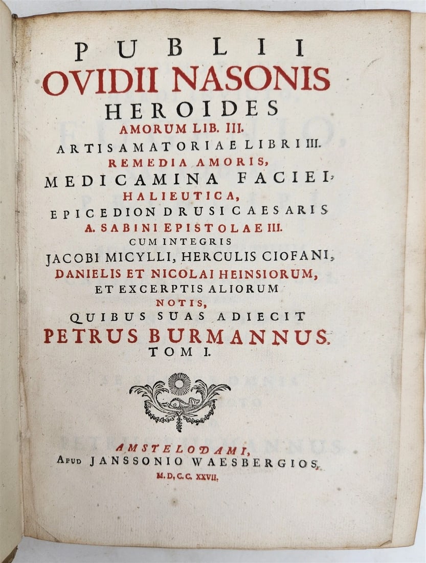 1727 OVID 4 VELLUM BOUND VOLUMES antique Publius Ovidius Naso - 10