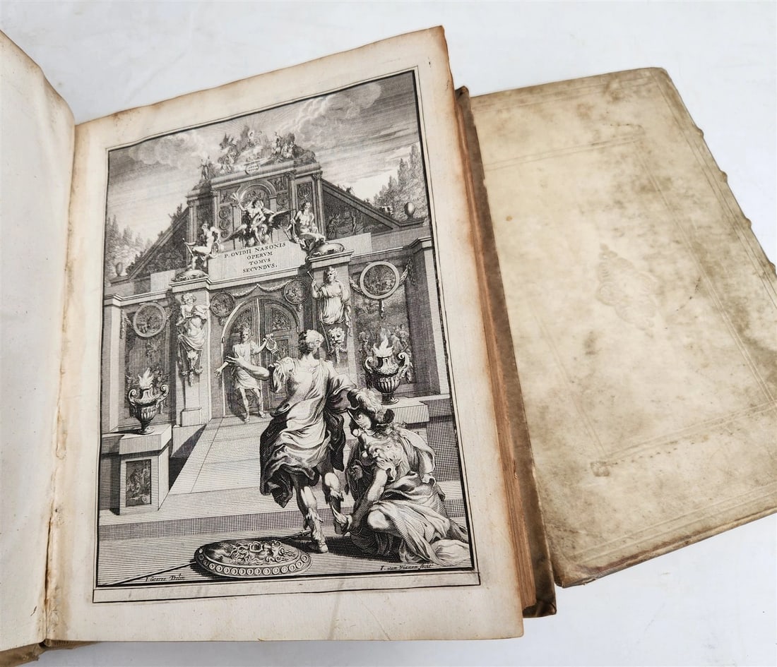 1727 OVID 4 VELLUM BOUND VOLUMES antique Publius Ovidius Naso - 14