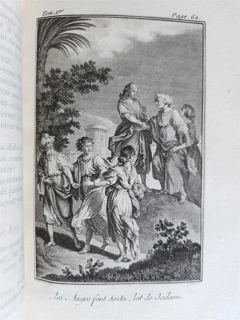 1789 BIBLE in FRENCH ILLUSTRATED w/ 300 PLATES 12 VOLUMES SET antique - 10