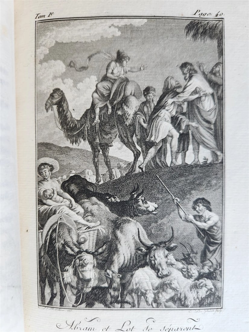 1789 BIBLE in FRENCH ILLUSTRATED w/ 300 PLATES 12 VOLUMES SET antique - 13