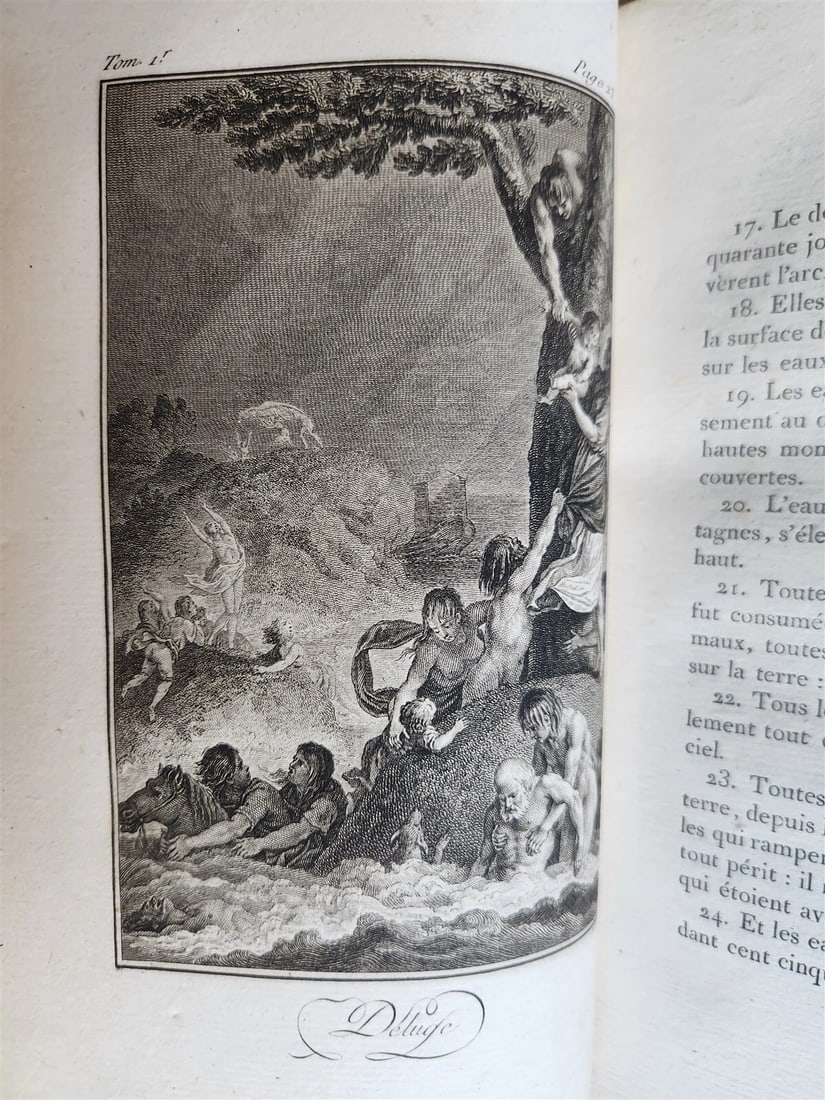 1789 BIBLE in FRENCH ILLUSTRATED w/ 300 PLATES 12 VOLUMES SET antique - 18