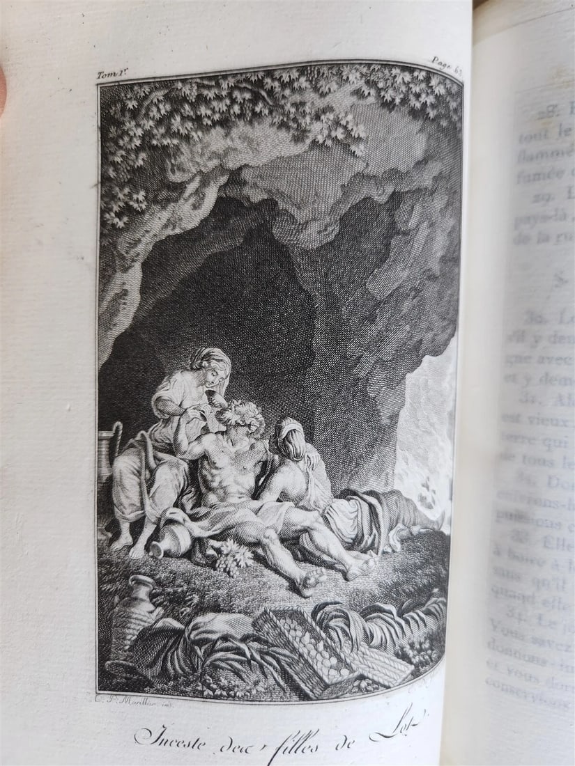 1789 BIBLE in FRENCH ILLUSTRATED w/ 300 PLATES 12 VOLUMES SET antique - 9