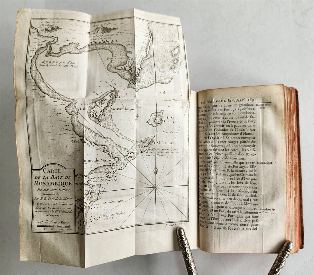 1749 HISTOIRE des VOYAGES antique vol. 18 CHINA & AFRICA illustrated MOZAMBIQUE - 10
