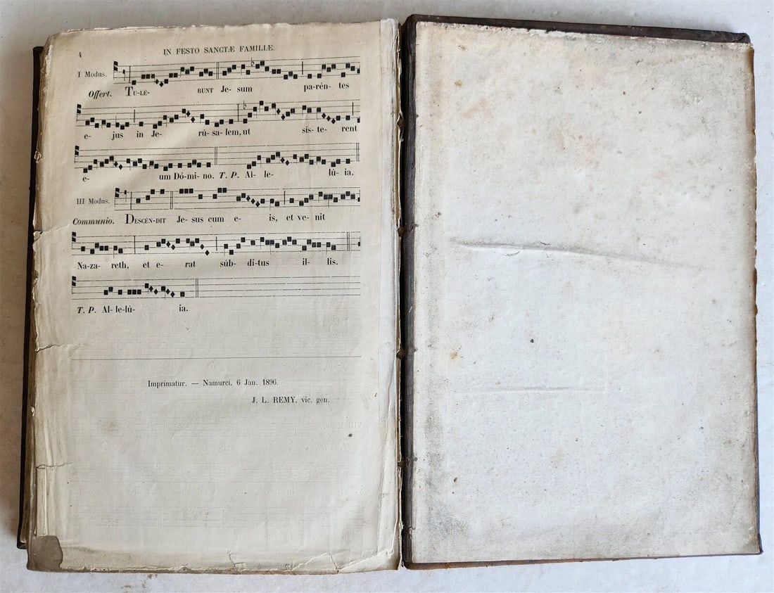 1854 GRADUALE ROMANUM antique ANTIPHONAL LARGE FOLIO 10.5 x 15" - 9