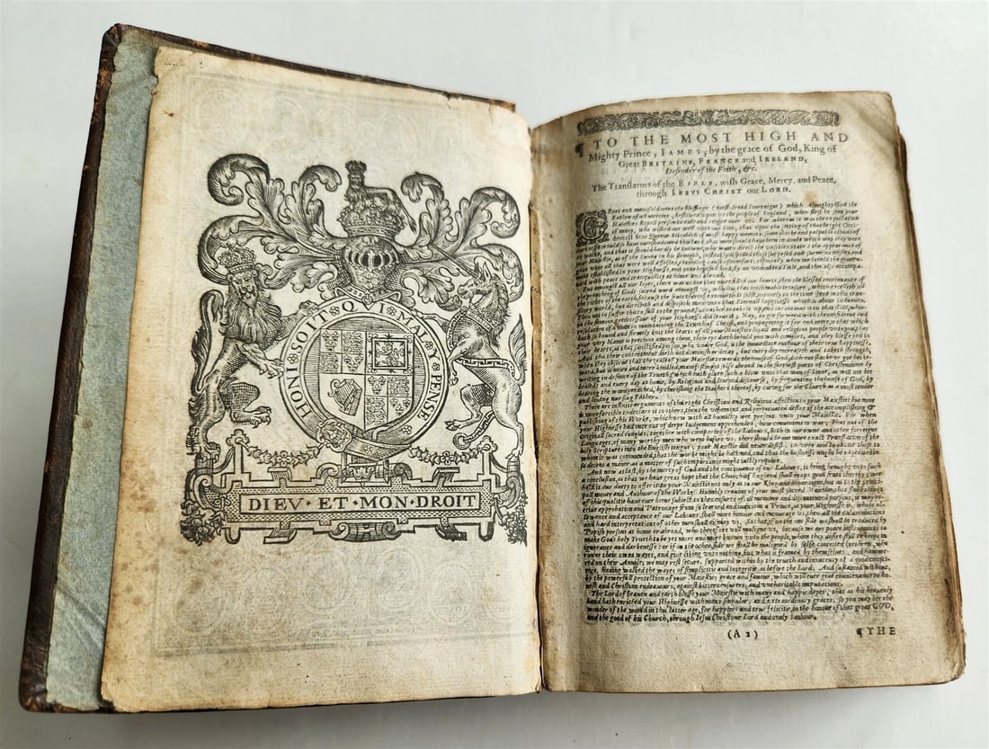 1634 BIBLE in ENGLISH King James antique ORIGINAL BINDING - 14