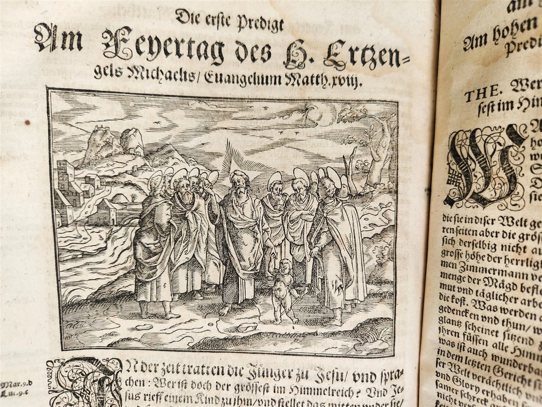 1588 SERMONS by LUIS de GRANADA ILLUSTRATED antique PIGSKIN BOUND FOLIO - 19