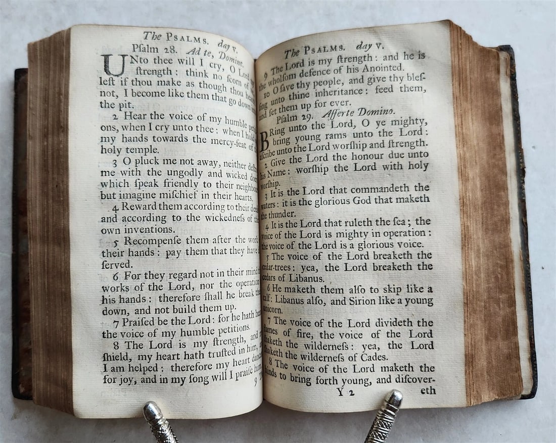1753 BOOK of COMMON PRAYER w/ PSALTER in ENGLISH antique - 6