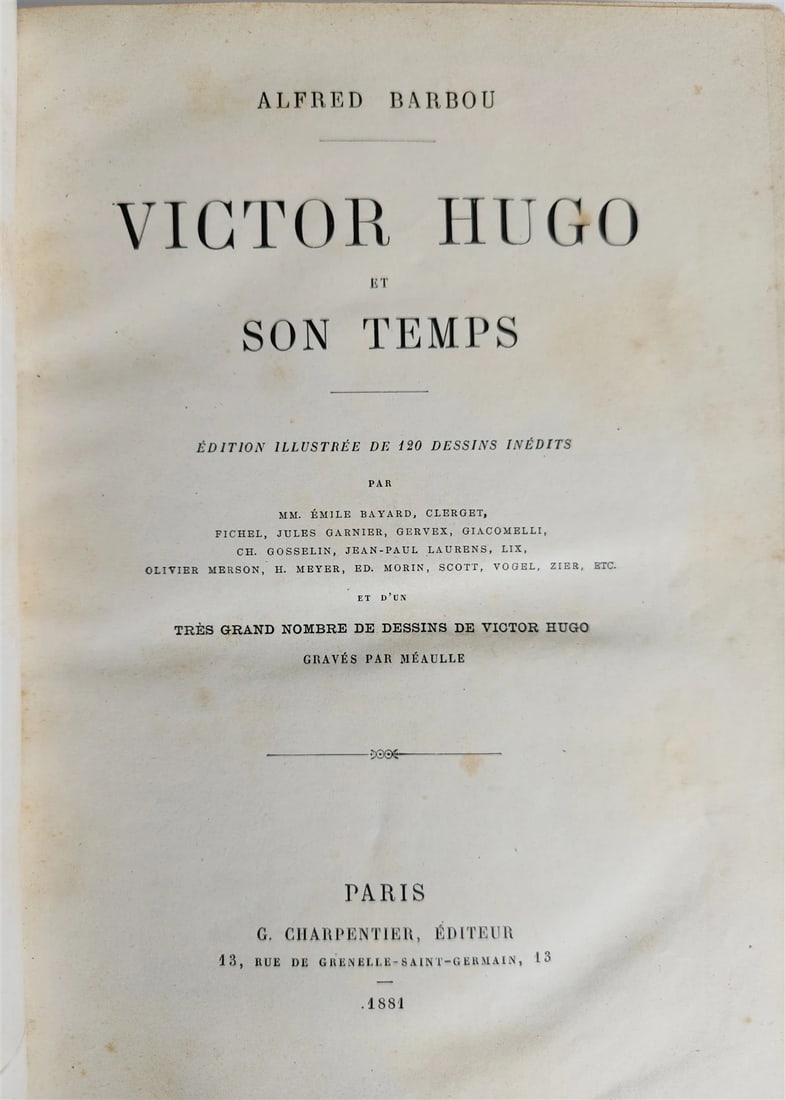 1881 VICTOR HUGO et SON TEMPS antique ILLUSTRATED in FRENCH: ALSACE ALSATIA LANDGRAVIATUS Amsterdam: W. Blaeu; 1640 Size 19.5 by 33 inches Some repairs at the folds Text on the backside in Latin Please see my other auctions Reserve: $49.00 Shipping: Domestic: