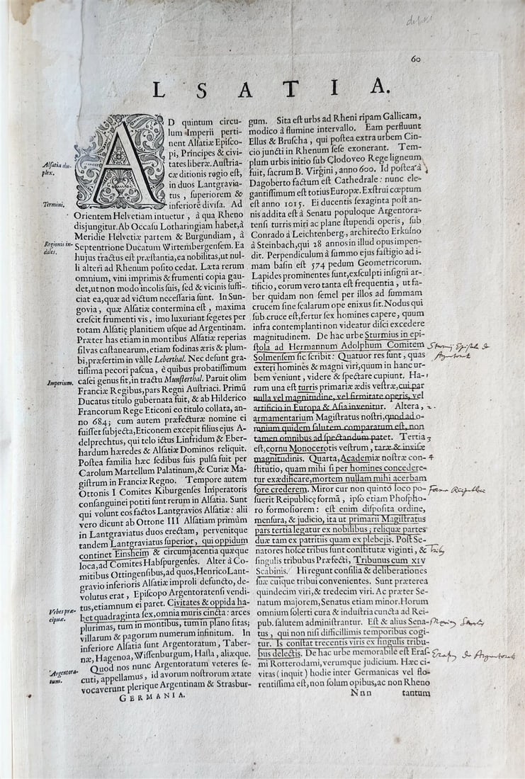 1640 ALSACE FRANCE antique MAP ALSATIA LANDGRAVIATUS - 9