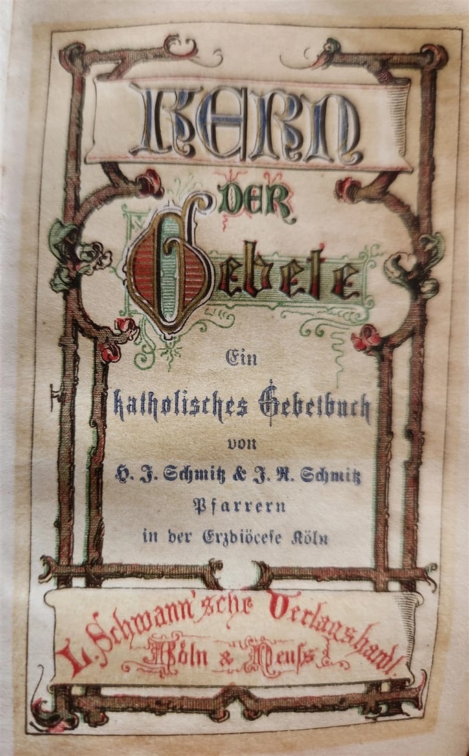 1840s PRAYER BOOK in GERMAN antique VELVET BINDING w/ METAL DECORATIONS - 14