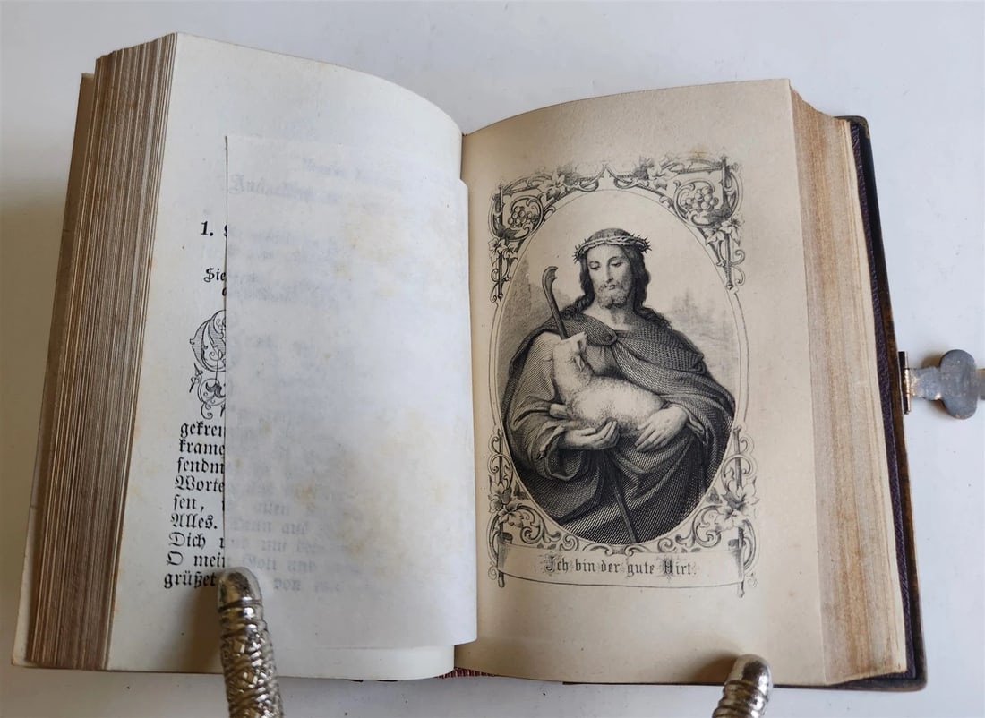 1871 GERMAN CATHOLIC PRAYER & DEVOTIONAL BOOK antique - 10