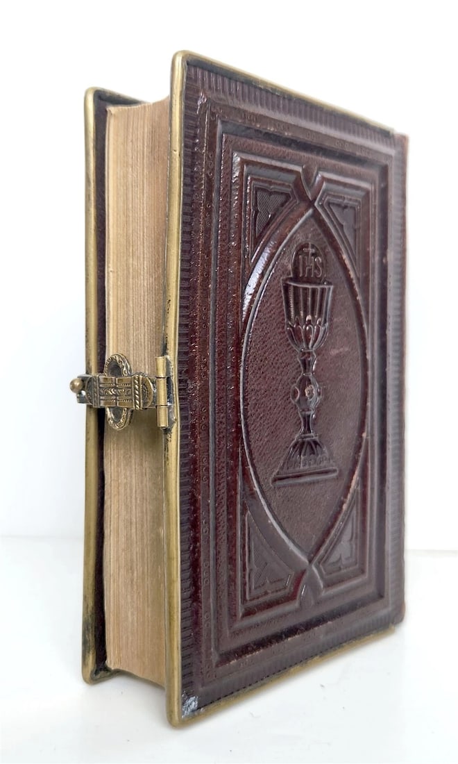 1871 GERMAN CATHOLIC PRAYER & DEVOTIONAL BOOK antique - 2
