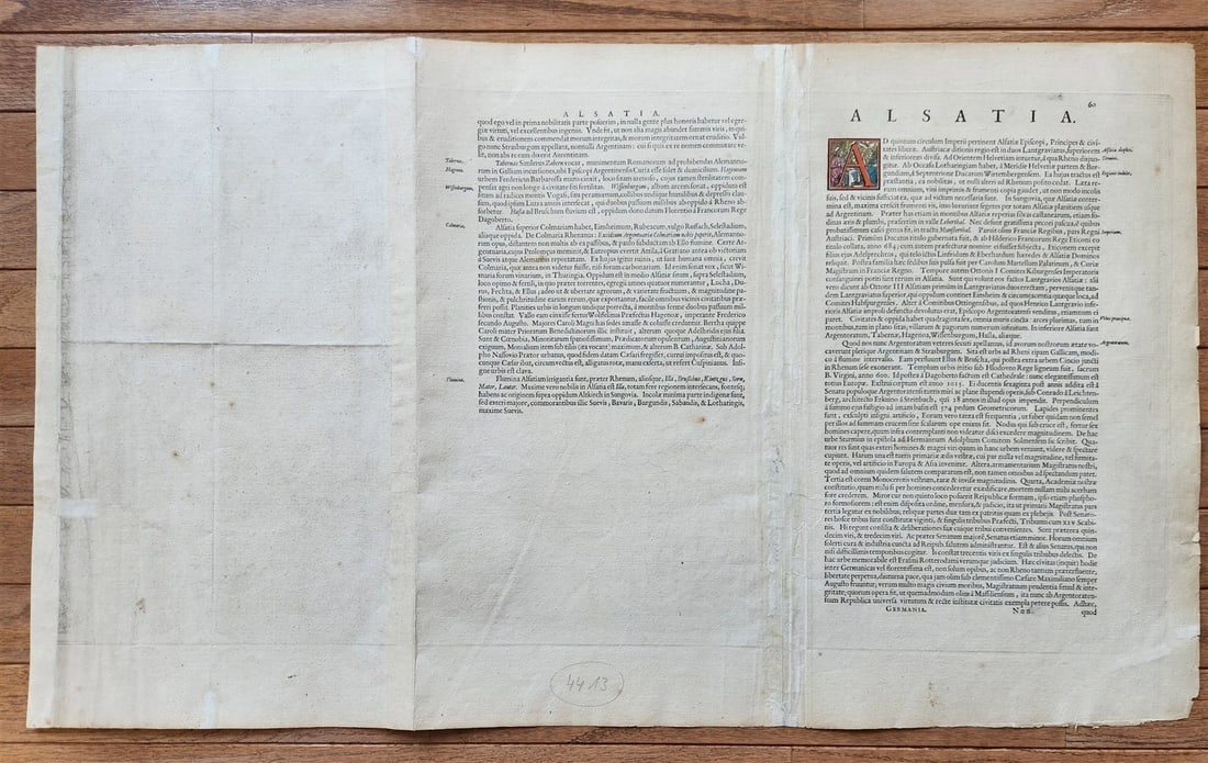 1635 ALSACE FRANCE antique MAP Alsatia Landgraviatus by MERCATOR - 8