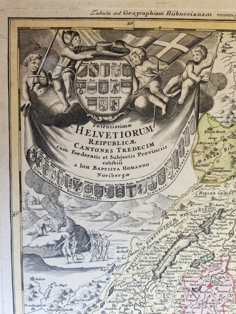 1732 SWITZERLAND antique MAP HELVETIORUM Reipublicae Cantones Tredicum by HOMANN - 3