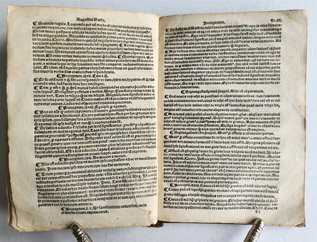 1526 POST-INCUNABULA CICERO COMMENTRAIES by A. DATUS antique ORIGINAL BINDING - 8