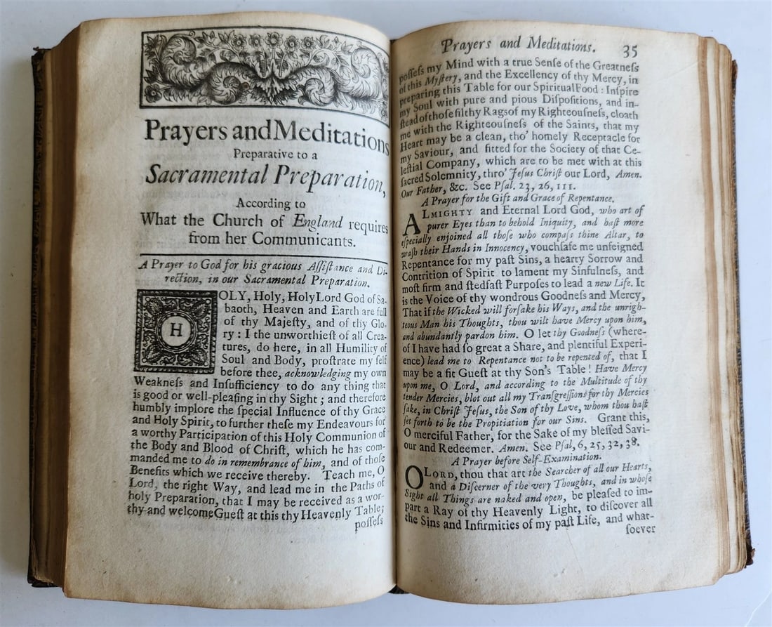 1725 BOOK of COMMON PRAYER w/ PSALTER or PSALMS of DAVID antique in ENGLISH - 11