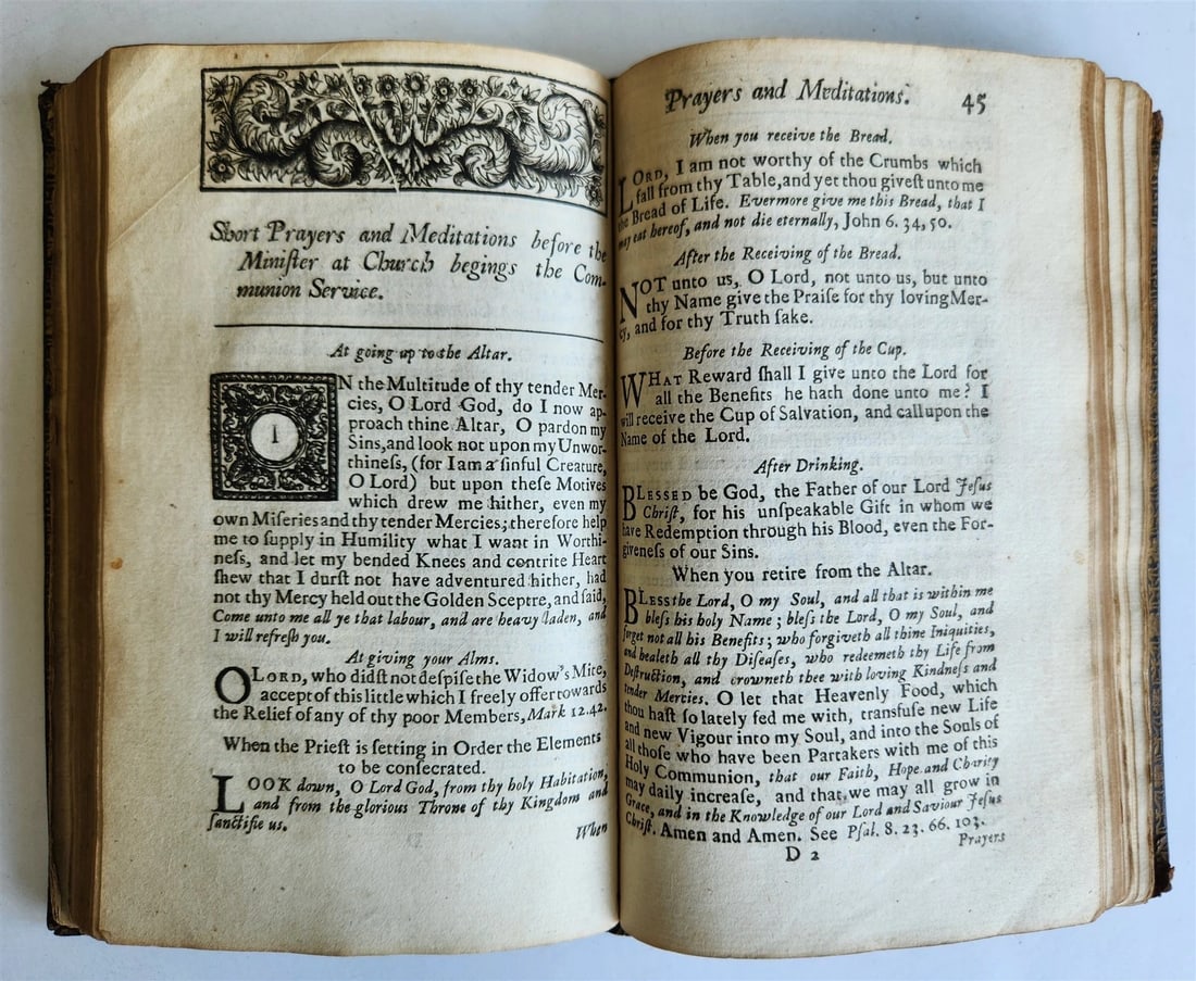 1725 BOOK of COMMON PRAYER w/ PSALTER or PSALMS of DAVID antique in ENGLISH - 13
